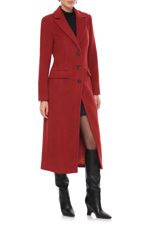 Shop Avec Les Filles Cutaway Tailored Maxi Coat In Carmine