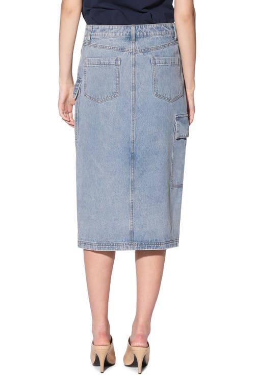 Walter Baker Women's Tally Denim Midi Skirt In Light Wash Denim