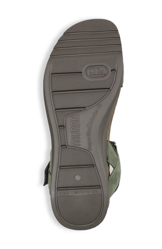 Shop Munro Juniper Sandal In Green Nubuck Leather
