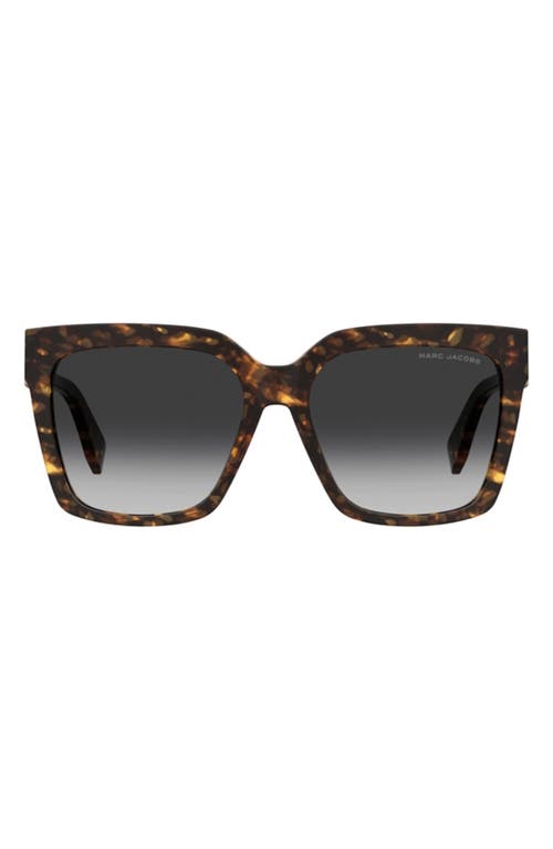 Marc Jacobs 57mm Polarized Gradient Square Sunglasses In Havana/brown