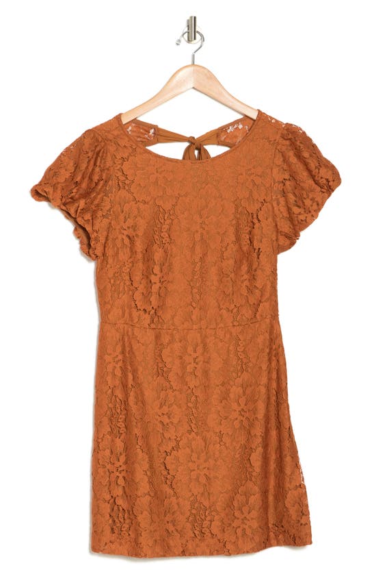 Shop Free People Hailee Puff Sleeve Lace Dress In Brown