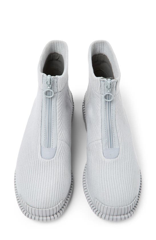 Shop Camper Pix Knit Zip Bootie In Lt. Pastel Grey