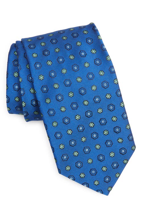 David Donahue Neat Silk Tie in Blue