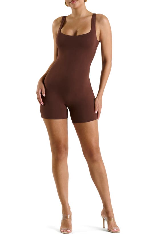 Shop N By Naked Wardrobe The Nw Sporty Romper In Chocolate