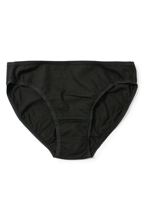 Hanky Panky Mid-rise Supima Cotton Bikini Briefs In Black