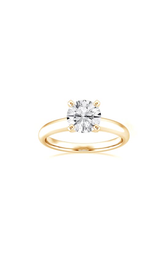 Shop Badgley Mischka Collection 14k Gold Round Cut Lab-created Diamond Ring In Yellow