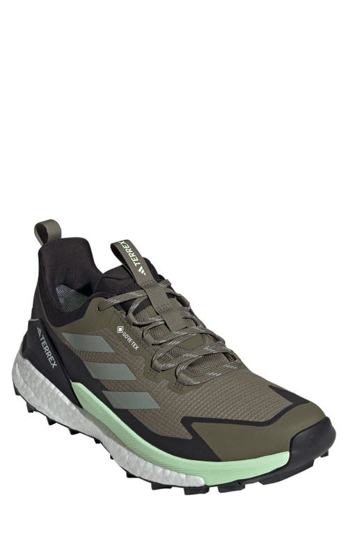 Adidas Originals Adidas Terrex Free Hiker Gore-tex® Waterproof Hiking Shoe In Olive/silver Green/black