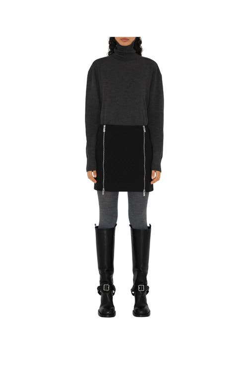 Burberry Wool Turtleneck Sweater In Mid Grey