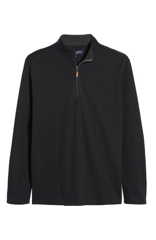 Mizzen + Main Proflex Performance Quarter Zip Golf Pullover In Black Solid