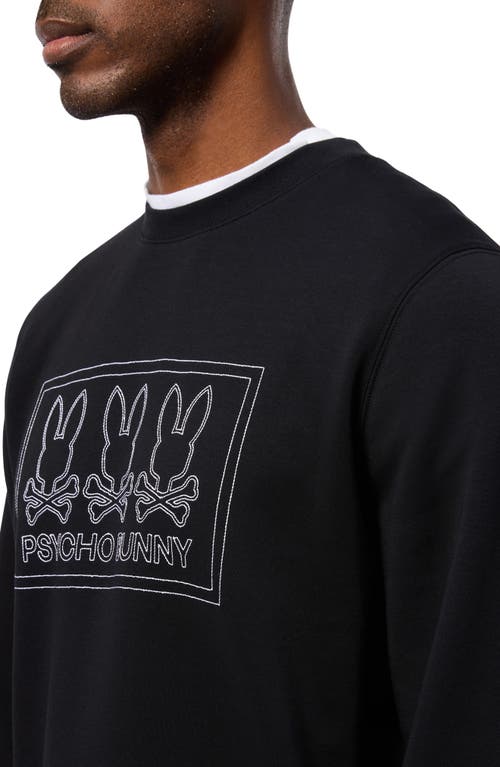 Shop Psycho Bunny Tacoma Embroidered Graphic Sweatshirt In Black