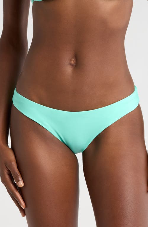 Pq Swim Basic Ruched Teeny Bikini Bottom In Divine In Seafoam