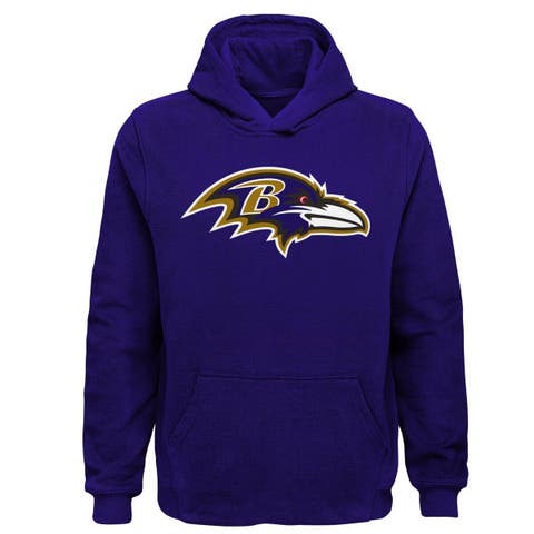 Youth Black Baltimore Ravens Fan Gear Prime Pullover Hoodie