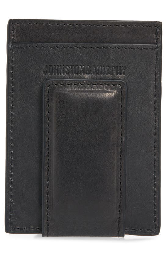 Shop Johnston & Murphy Rfid Card Case With Money Clip In Black