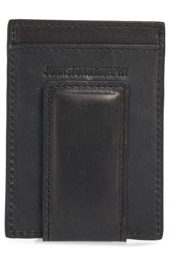 Johnston & Murphy Rfid Card Case With Money Clip In Black
