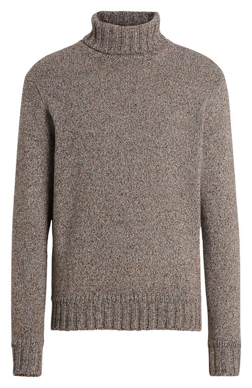 Shop Zegna Oasi Cashmere Mélange Turtleneck Sweater In Dark Foliage