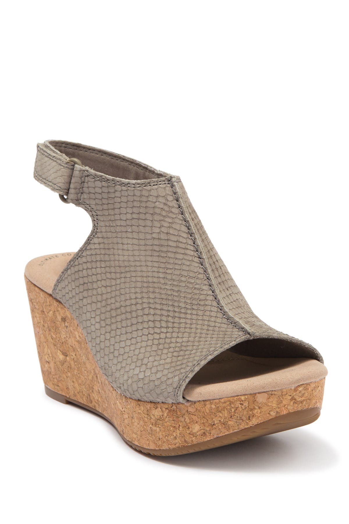 clarks snakeskin wedges