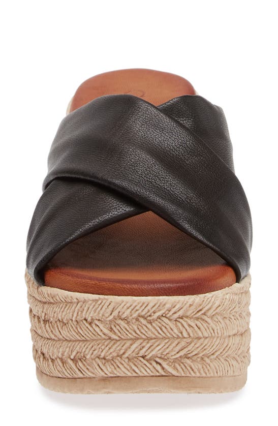Shop Cordani Bella Espadrille Wedge Sandal In Black Leather