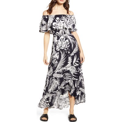Lira Clothing Gardenia Off The Shoulder High/low Dress, Black