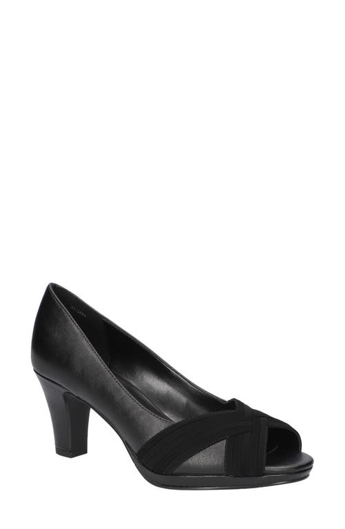 Shop Easy Street Lavish Peep Toe Pump In Black