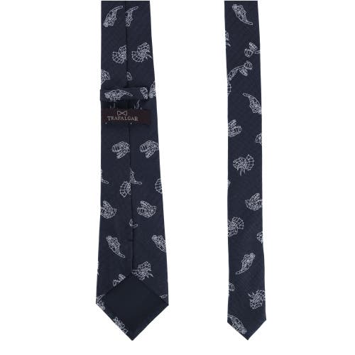 Trafalgar Dino Constellations Silk Novelty Necktie In Black
