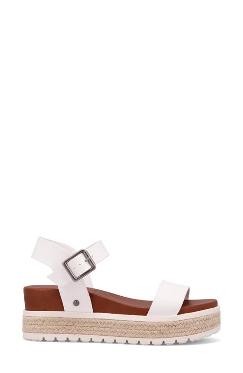 Mia Lunna Platform Ankle Strap Sandal In White Bona/silver