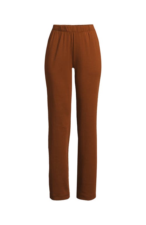 Shop Lands' End Sport Knit High Rise Pants In Dark Caramel