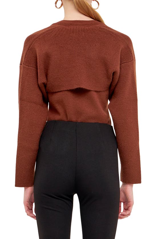 Endless Rose Tank & Shrug Set In Brown