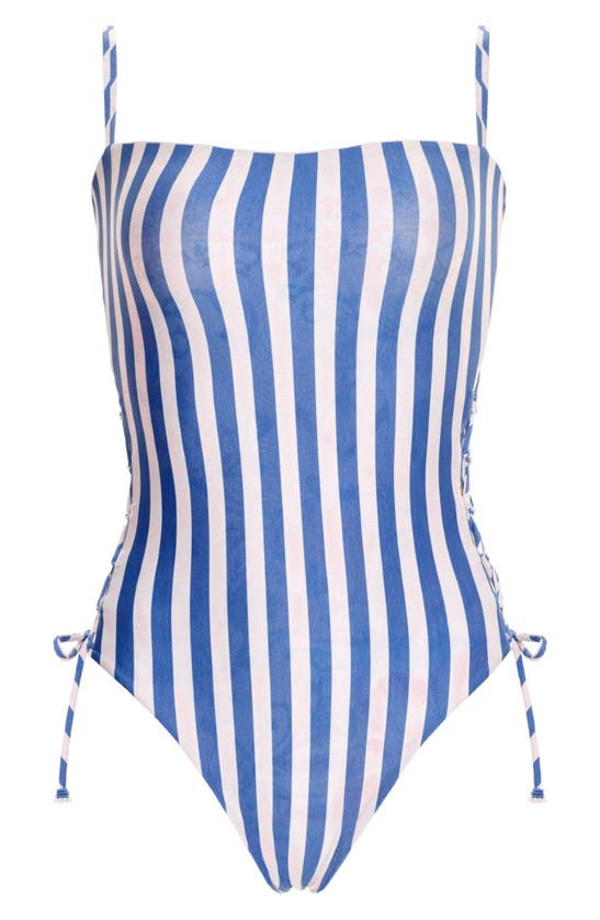 Shop Agua Bendita Mariel Kai Reversible One-piece Swimsuit In Blue Multi