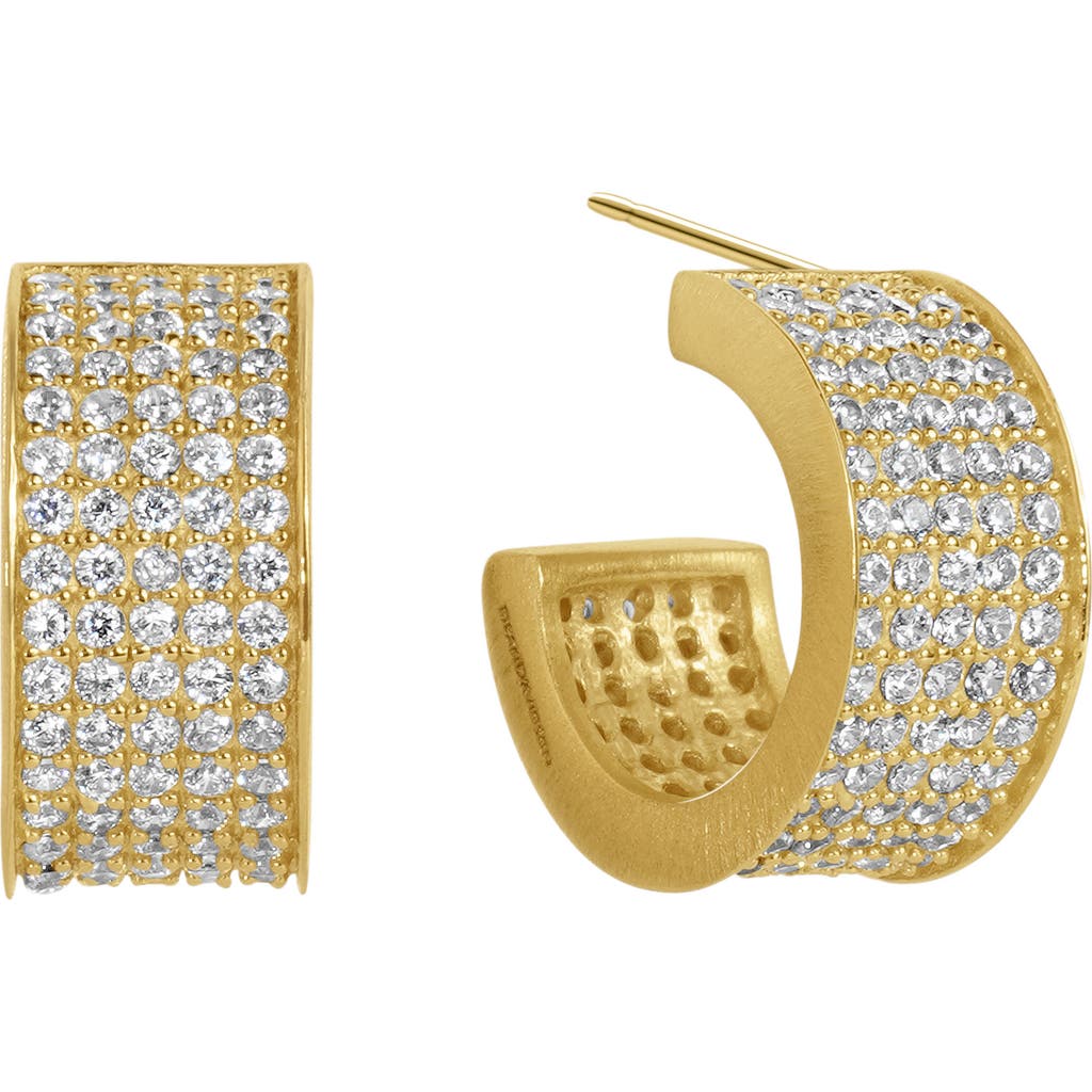 Dean Davidson Women's Petit Pavé 22k-gold-plated & Cubic Zirconia Huggie Hoop Earrings In White Topaz/gold