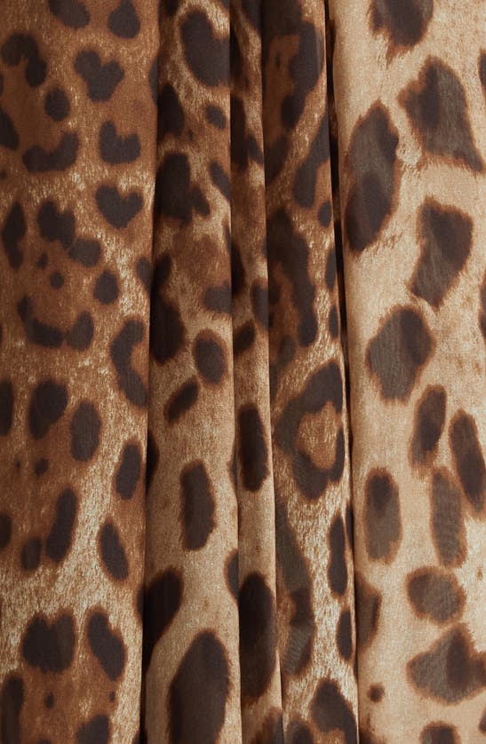 Dolce & Gabbana Leopard-print Halterneck Silk Gown In Hy13m Leo New