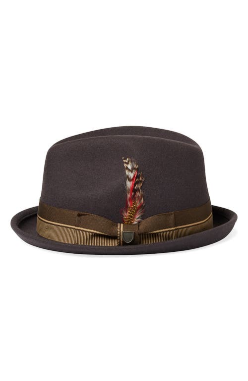 Shop Brixton 20th Anniversary Gain Wool Fedora In Chocolate/gold