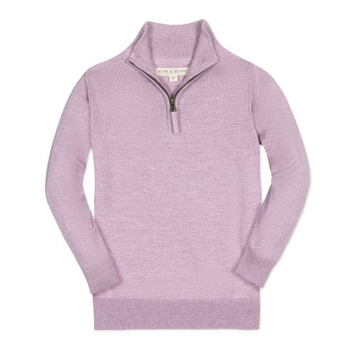 Shop Hope & Henry Boys' Organic Fine Gauge Half Zip Sweater, Kids In Lavender Marl