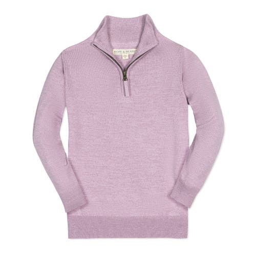 Shop Hope & Henry Baby Boys' Organic Fine Gauge Half Zip Sweater, Infant In Lavender Marl