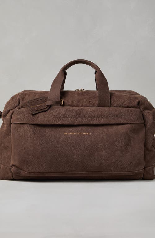 Shop Brunello Cucinelli Nubuck Active Bag In Brown