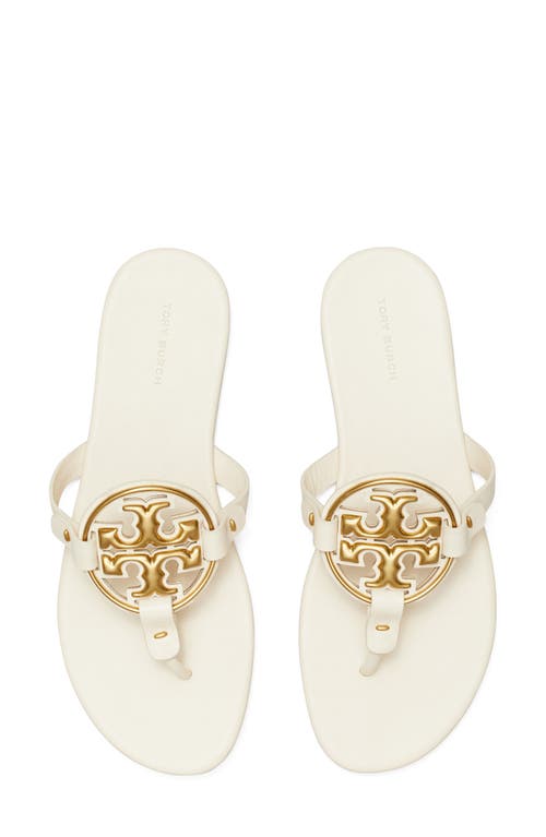 Shop Tory Burch Metal Miller Soft Leather Sandal In New Cream/gold