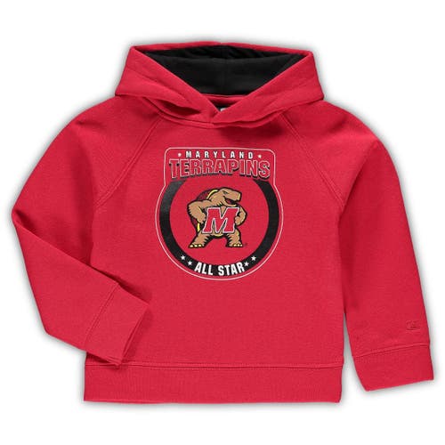 Toddler Colosseum Red Maryland Terrapins Circle Mascot Raglan Pullover Hoodie