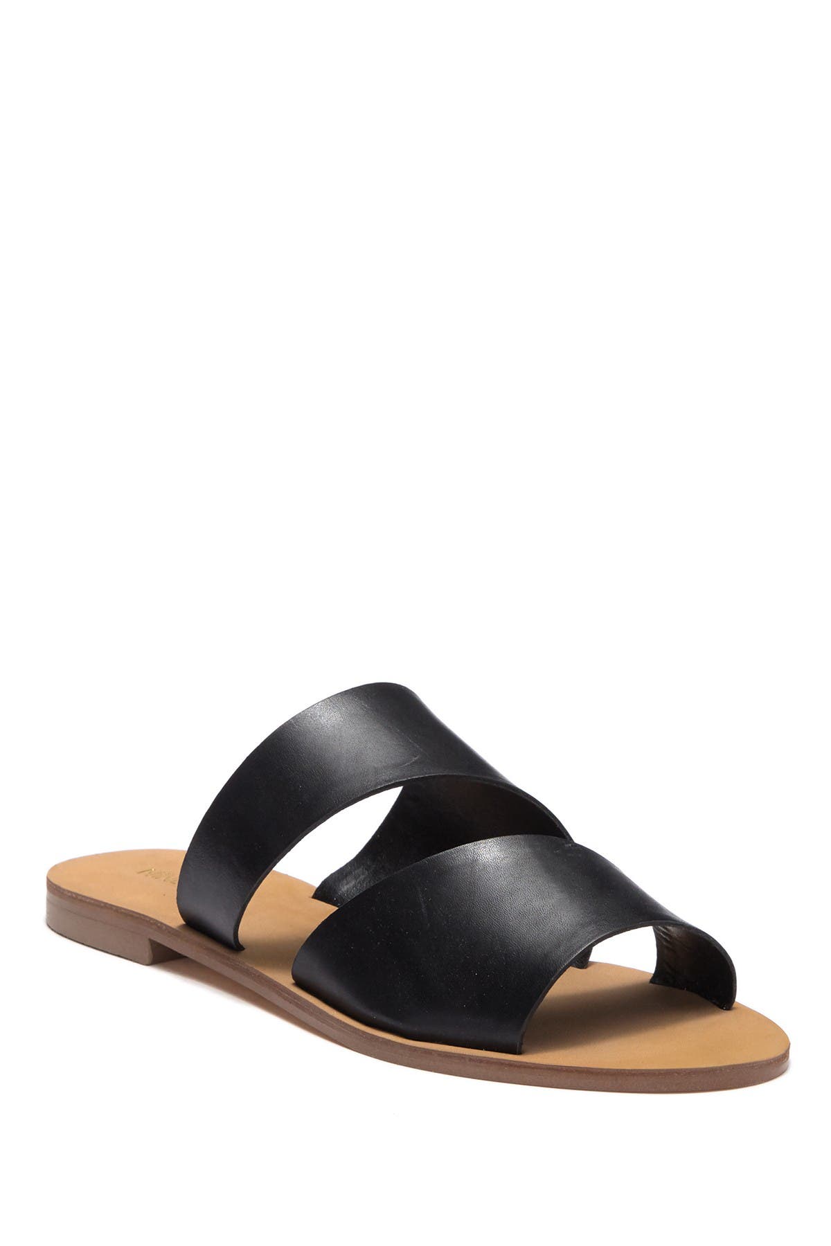 nine west em down leather slide sandal