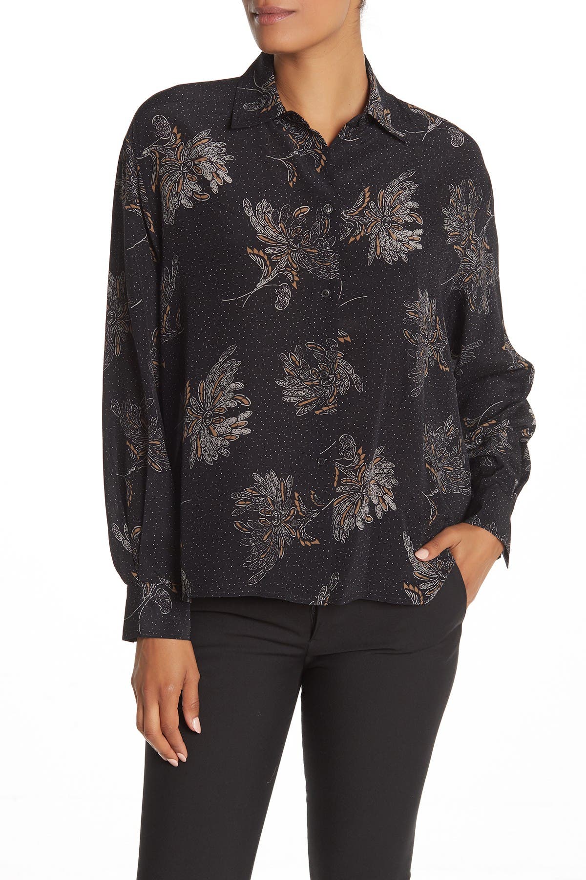 vince floral blouse