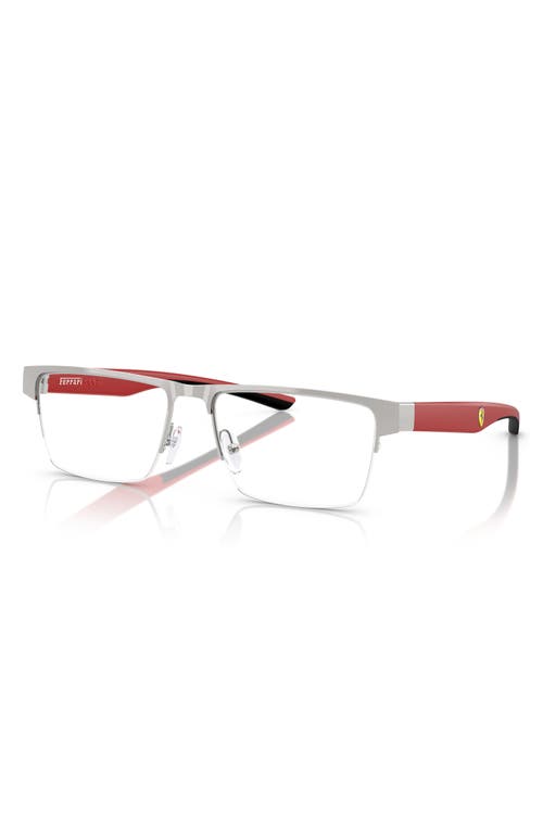 Scuderia Ferrari X  55mm Rectangular Optical Glasses In Silver