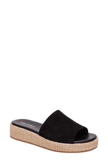 Lisa Vicky Smile Platform Slide Sandal In Black