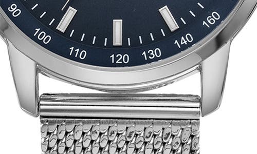 Perry Ellis Solar Powered 3-hand Quartz Mesh Strap Watch, 41mm In Silver