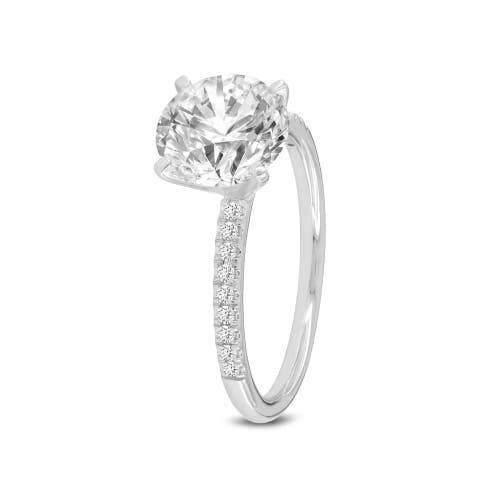 Asany Love Grown Collection 14k White Gold Round Cut Lab Grown Diamond Classic Engagement Ring In 14k White Gold