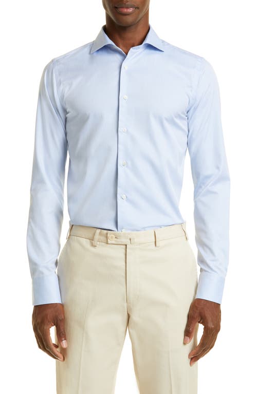 Canali Impeccabile Stripe Dress Shirt in Medium Blue