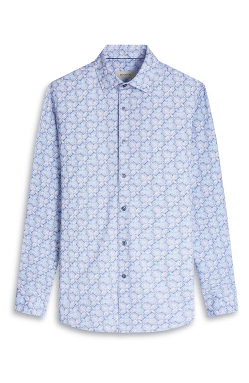 Shop Bugatchi James Ooohcotton® Abstract Print Button-up Shirt In Air Blue