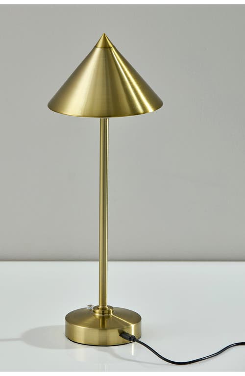 Shop Adesso Lighting Ritchie Led Cordless Lamp In Antique Brass