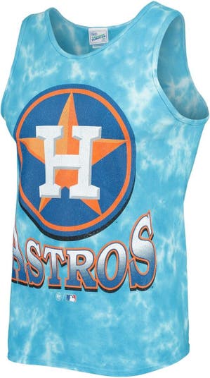 47 Men's '47 Blue Houston Astros Big Leaguer Tubular Tie-Dye Tank