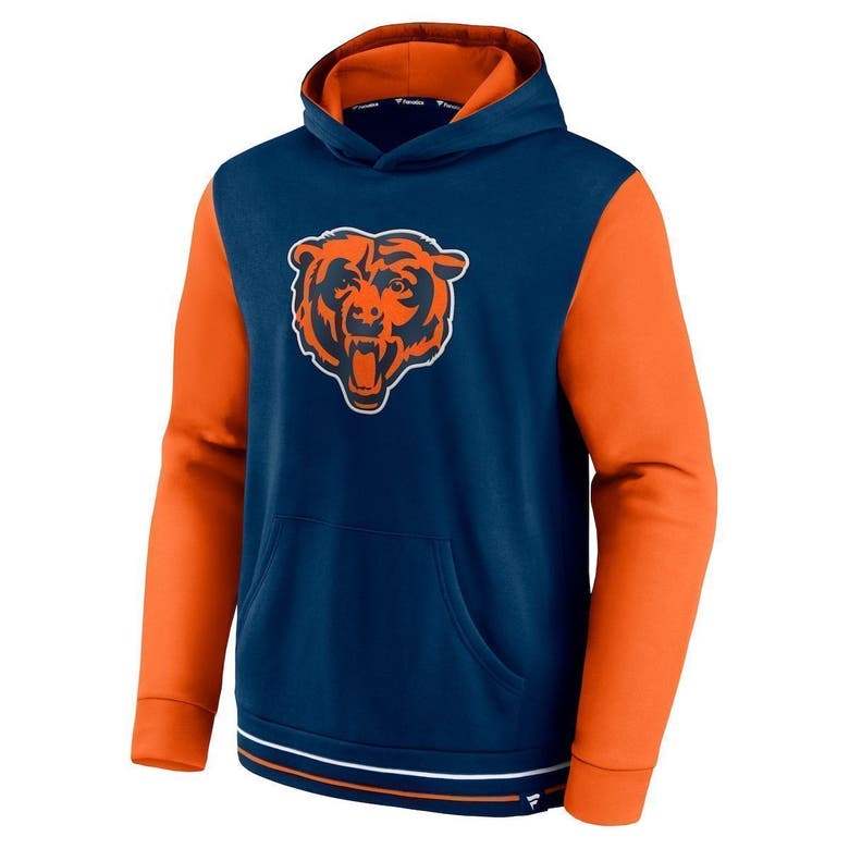 Fanatics Branded Navy/orange Chicago Bears Block Party Pullover