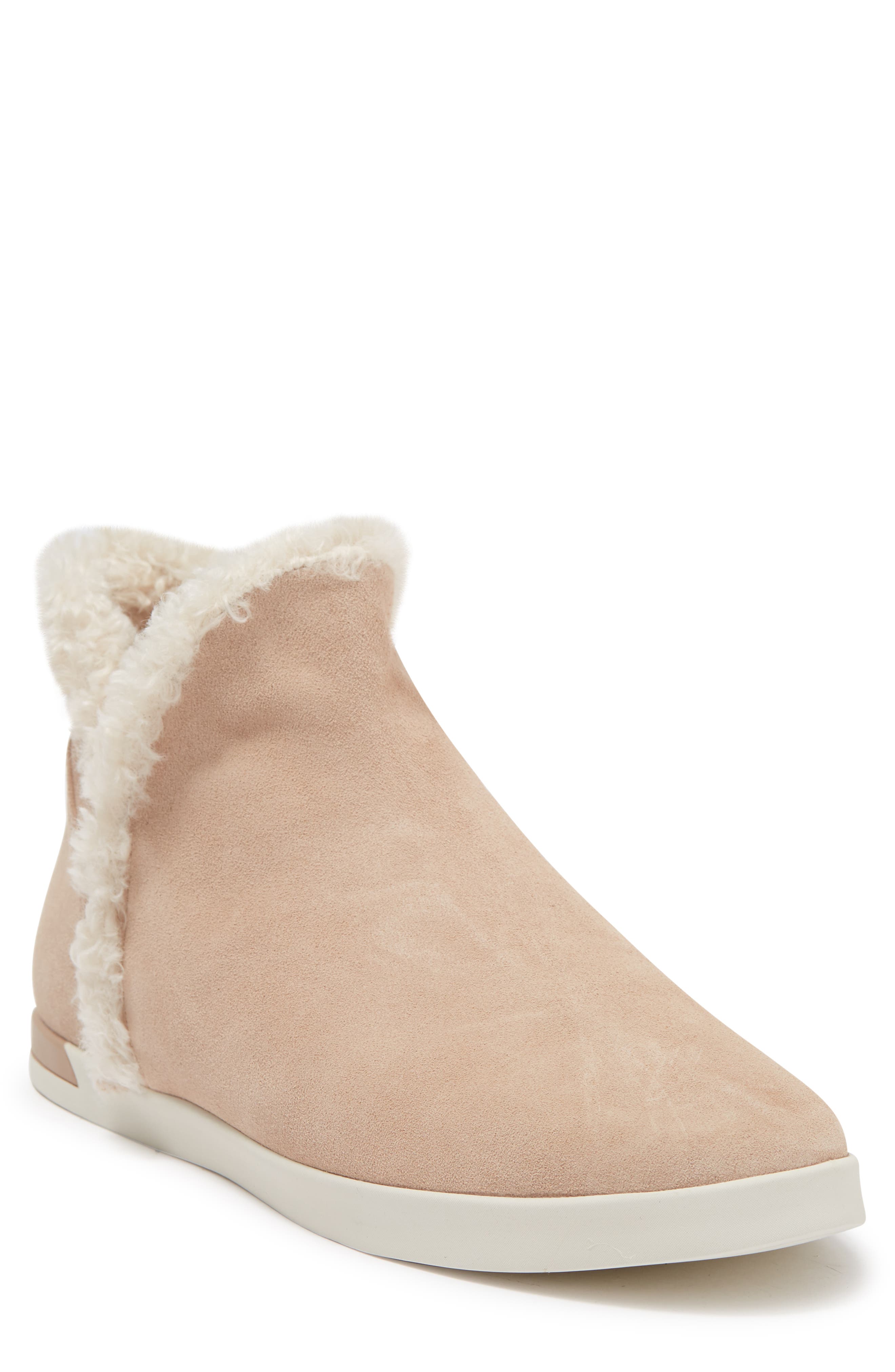 Vince Val-b Faux Shearling Lined Ankle Boot In Sand