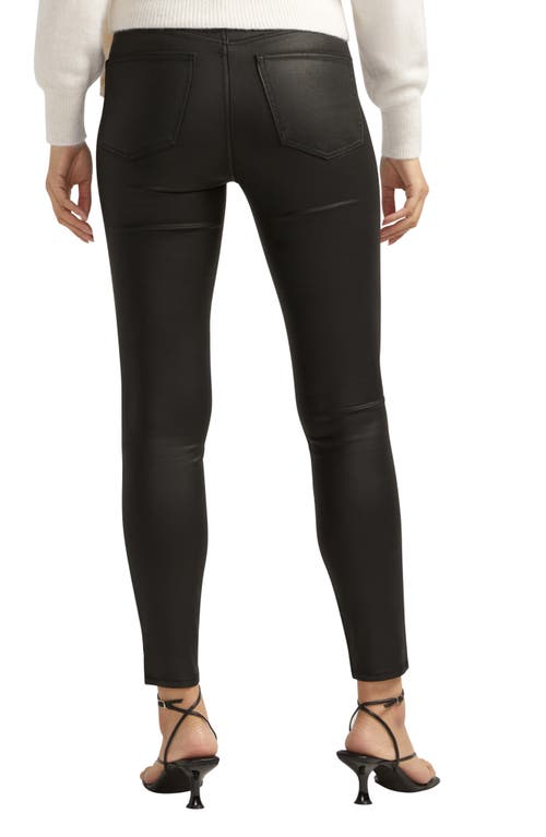 Shop Silver Jeans Co. Isbister High Waist Coated Skinny Pants In Black