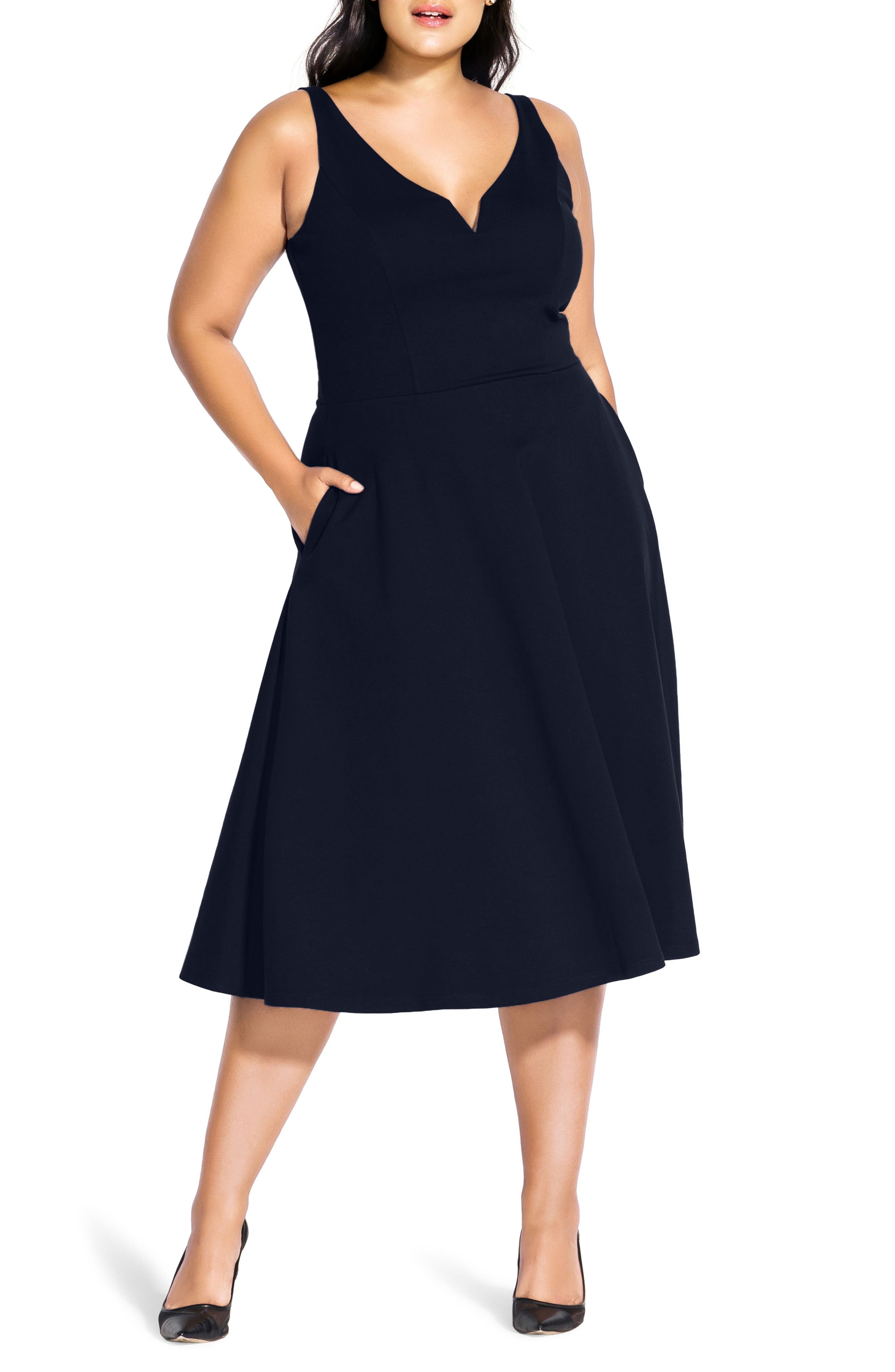 City Chic Cute Girl Fit & Flare Midi Dress (Plus Size) Nordstrom